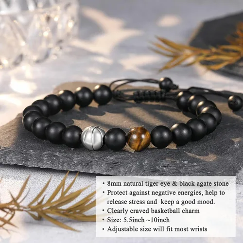 Vista 3 de UNGENT THEM Regalos para adolescentes y niños, pulsera de béisbol, baloncesto, fútbol, fútbol, regalos para niños, regalos de graduación
