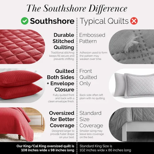 Vista 137 de Southshore Fine Living, Inc. Juego de edredón individual XL, colcha de microfibra acolchada, juego de edredón individual con funda de almohada, ropa