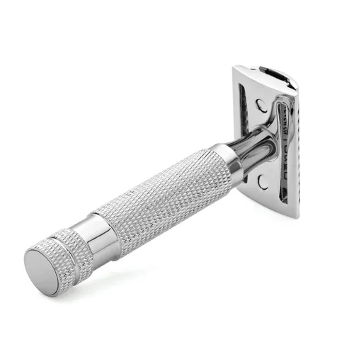 Vista 5 de Maquinilla de afeitar de seguridad grabada de doble filo personalizada resistente para hombres, 5 cuchillas incluidas