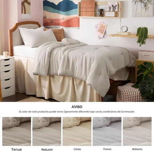 Vista 7 de Bedsure Juego edredón suave prelavado individual/individual XL, 365 días, cálido relleno alternativo GentleSoft™, 1 edredón ligero:68x88 pulgadas