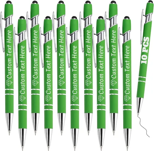Vista 104 de Bolígrafos personalizados a granel 10 con nombre, grabados con punta de lápiz, bolígrafos de bola personalizados de escritura suave, regalos