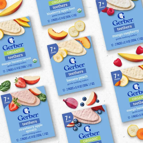 Vista 8 de Gerber Dientes orgánicos, mango, plátano, zanahoria, 12 cajas de conteo (paquete de 6)