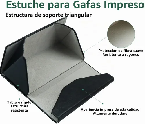 Vista 2 de VisionGlobal Paquete de 2 fundas rígidas para lentes con diseño plegable, funda portátil para gafas de sol para protección de lentes, ligera