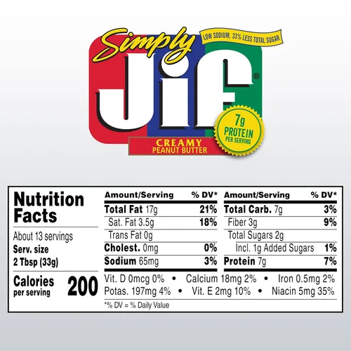 Vista 2 de Simply Jif - Mantequilla de maní cremosa, 15.5 onzas (paquete de 12)