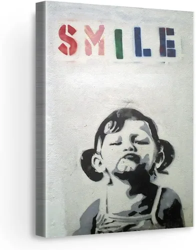 Vista 69 de Arte en lienzo de Banksy para pared, decoración del hogar, lienzo pre-estirado - varios tamaños
