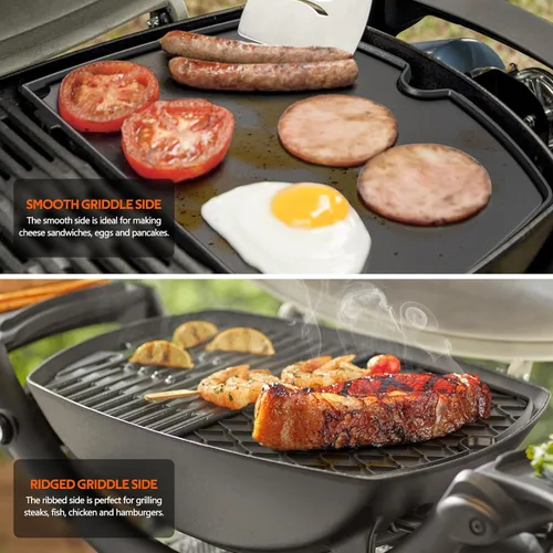 Vista 4 de Stanbroil Repuesto de plancha de hierro fundido para parrillas Weber serie Q100 y Q1000, repuesto para Weber 6558
