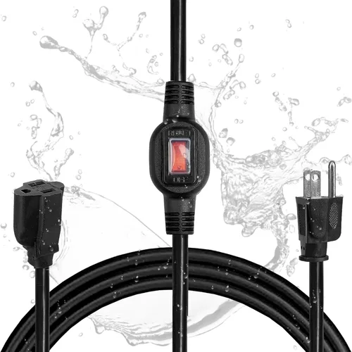 Vista 10 de Iron Forge Cable Cable de extensión blanco de 3 pies para exteriores con interruptor en línea impermeable IP65 de encendido/apagado, interruptor