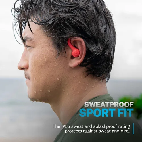 Vista 4 de JLab Go Sport+ - Auriculares inalámbricos de entrenamiento con llamadas claras C3, diseño deportivo de gancho seguro, tiempo de reproducción