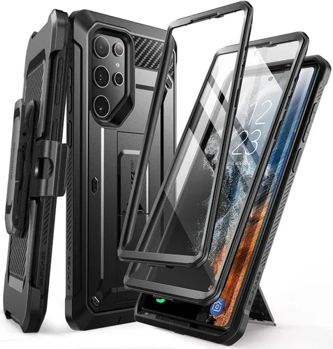 Vista 11 de SUPCASE Funda para Samsung Galaxy S22 Ultra con soporte, [Unicorn Beetle Pro] [2 marcos frontales]