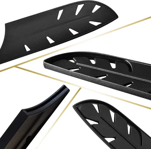Vista 3 de XYJ 9 piezas de plástico cubiertas de cuchillo mangas protector de borde protector de hoja para cuchillo de chef de cocina