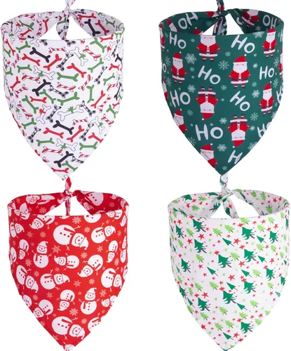 Vista 7 de ADOGGYGO Paquete de 4 Bandanas de Pascua para Perro, Bufanda Triangular para Perro, Patrón de Huevo de Pascua de Conejo, Bandana para Mascotas