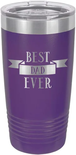 Vista 15 de Vaso con pajita para beber Best Dad Ever-D de 20 onzas Taza de viaje grabada con láser Comparar con Yeti Rambler Idea de regalo para el día