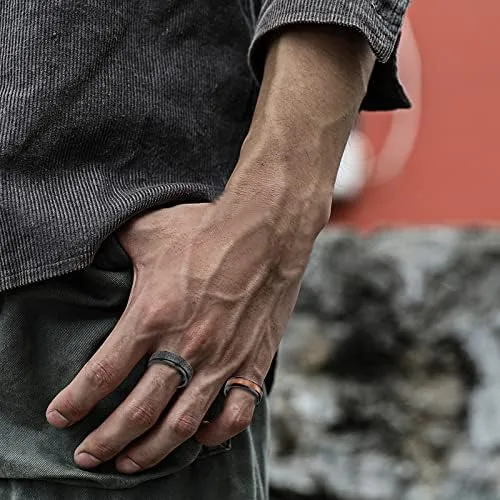 Vista 4 de Svovin Juego de 16 anillos giratorios de acero inoxidable para hombres y mujeres, cadena sencilla y fresca, con incrustaciones, antiansiedad