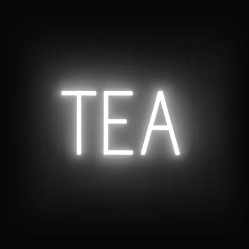 Vista 42 de SpellBrite Letrero de té Aspecto de letrero de té neón, luz LED azul, 13.1 x 6.3 pulgadas Ultra-Bright Click-Together Signage for Cafes, with