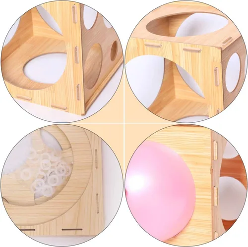 Vista 2 de Operitacx Caja de medición de cubo de globos, herramienta de medición precisa de globos para decoraciones y arcos, fácil de montar y almacenar hecha