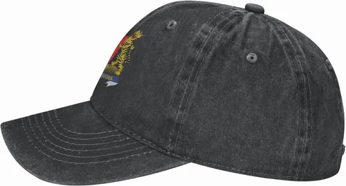 Vista 3 de Gorra de béisbol unisex con escudo de armas de Singapur, ajustable, sombrero de mezclilla, Negro