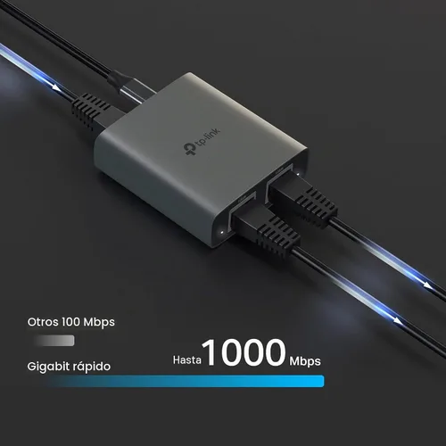 Vista 3 de TP-Link Divisor Ethernet 1 a 2, 1000 Mbps de alta velocidad de doble puerto divisor de Internet, compatible con Cat8/7/6/5e/5, cables USB-C
