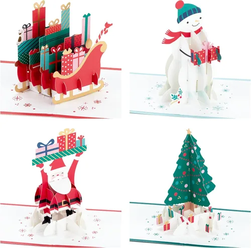 Vista 3 de Hallmark Signature Paper Wonder - Surtido de tarjetas navideñas emergentes (4 tarjetas navideñas con sobres)