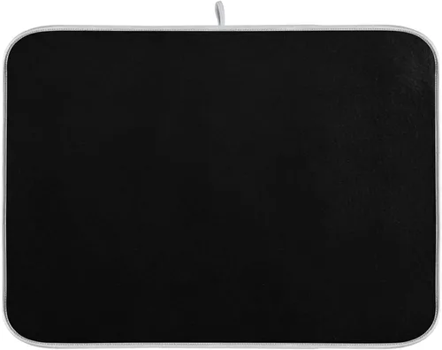 Vista 30 de Tapete de secado de platos pequeño beige XL para platos, accesorios de cocina, mostrador de microfibra, escurridor de platos, resistente al calor