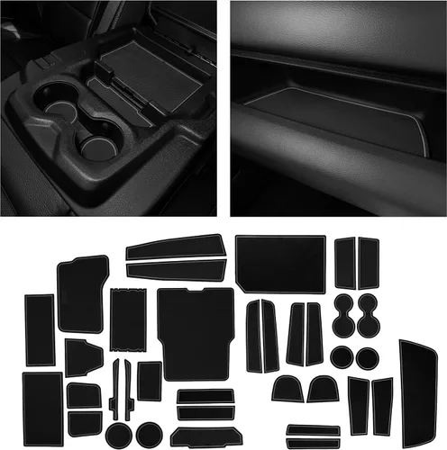 Vista 9 de CupHolderHero compatible con accesorios clásicos RAM 1500 2013-2024 – Insertos de portavasos interiores personalizados premium antideslizantes