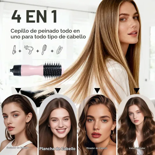 Vista 6 de Mini cepillo de secado de pelo de doble voltaje, 900 vatios, cepillo de aire caliente de cerámica ovalado de 2 pulgadas, secador de pelo de un solo