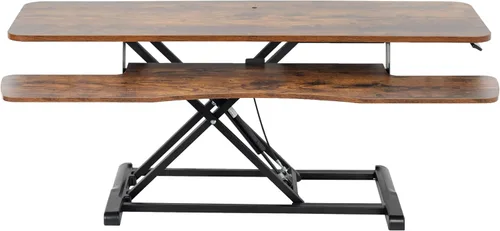 Vista 35 de VIVO Convertidor de escritorio de 26 pulgadas, Serie K, elevador ajustable de sentado a parado, estación de trabajo para dos monitores y laptop