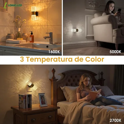 Vista 6 de L LOHAS LED Luz nocturna, luces nocturnas modernas que se enchufan a