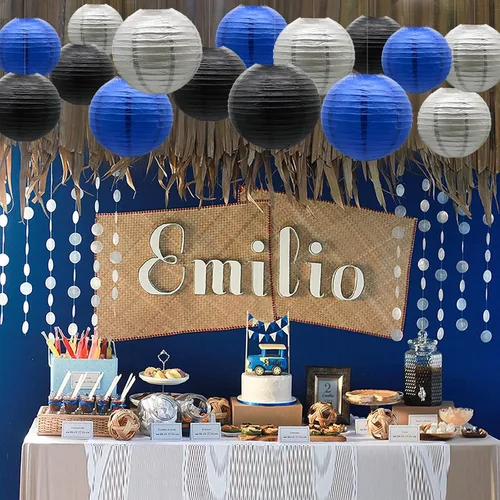 Vista 6 de Faroles de papel decorativos, farol colgante redondo para graduación, boda, cumpleaños, aniversario, despedida de soltera, decoración de fiesta