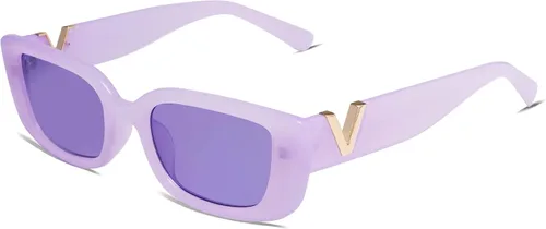 Vista 36 de Allarallvr Lentes de sol rectangulares para mujer, estilo retro de los años 90, Y2K, clásicos, vintage, cuadrados, AR82037