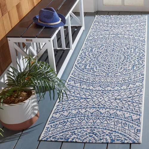 Vista 62 de SAFAVIEH Alfombra lavable al aire libre Courtyard Collection - 2'3" x 5', marfil y verde, no desprende pelusa y fácil limpieza, ideal para patio