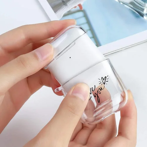 Vista 5 de AKABEILA Funda para Airpods para mujeres y hombres, compatible con Apple Airpods 2, bonita funda de diseño transparente para Airpods, diseño
