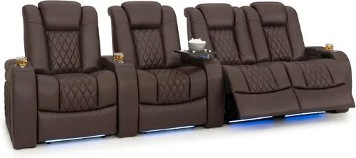 Vista 77 de Seatcraft Asiento de cine en casa Diamante Marrón Reclinable Individual