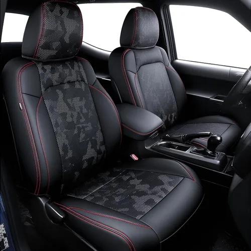 Vista 21 de Carlimeki Fundas de asiento personalizadas para Tacoma 2005 2006 2007 2008 2009 2010 2011 2012 2013 2014 2015 Crew Cab 2ª Gen Tacoma Base