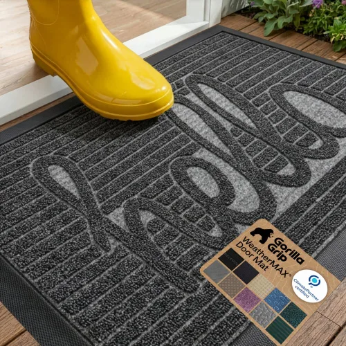 Vista 86 de Gorilla Grip - Tapete WeatherMax todo terreno 100% impermeable, caucho natural, resistente a manchas y decoloración, interior y exterior, fácil
