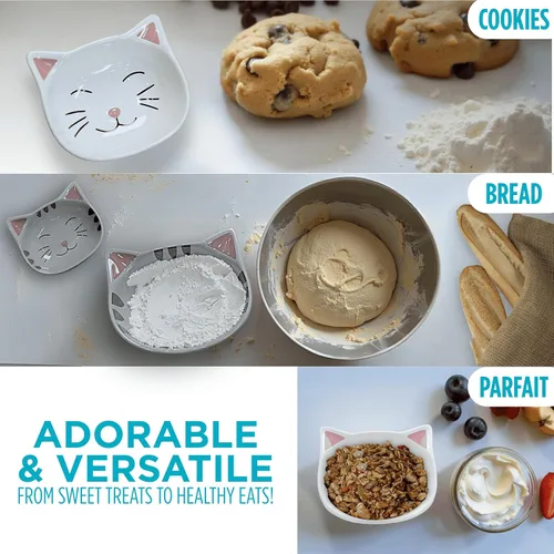 Vista 6 de Juego de Tazas Medidoras para Gatos - Accesorios de Cocina Novedosos para Gatos y Regalos para Repostería - Tazas Medidoras Únicas Apilables