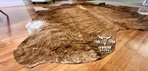 Vista 5 de Alfombra de piel de vaca 6x6 Brindle Medium Piel Natural