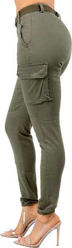 Vista 3 de TwiinSisters - Pantalones de deporte para mujer con cinturón a juego, talla S a 3X
