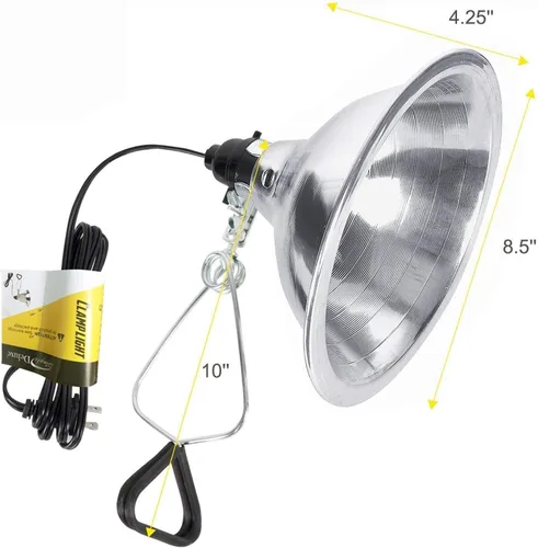 Vista 2 de Simple Deluxe Enchufe de luz de abrazadera con reflector de aluminio de 8.5 pulgadas, apto para lámpara de máximo 150 W (sin bombilla incluida)