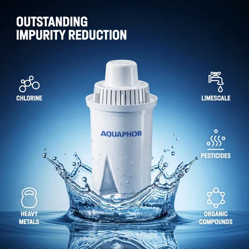 Vista 3 de AQUAPHOR Jarra de filtro de agua compacta de 5 tazas con 1 filtro B15 - Negro