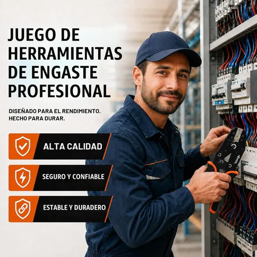 Vista 6 de KF CPTEC Juego de 9 herramientas de crimpado de alambre de cambio rápido, crimpadora de trinquete con 7 mandíbulas intercambiables, pelacables