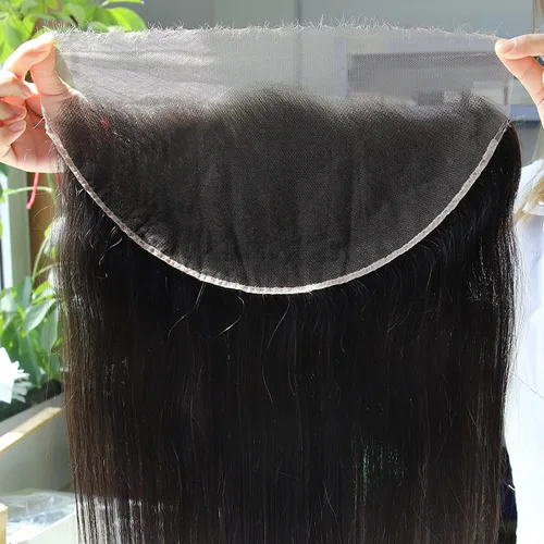 Vista 61 de BEEOS Frontal de Encaje HD de 13 x 4 pulgadas Solamente, cabello humano virgen lacio de color rubio 613, línea de cabello prearrancado de 0.10mm