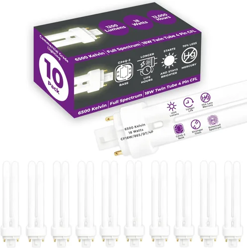 Vista 45 de GoodBulb Bombillas CFL de 13 W, base GX23 de 2 pines, 2700 K, blanco suave, 13 W, alto rendimiento, 800 lúmenes, bombillas fluorescentes compactas