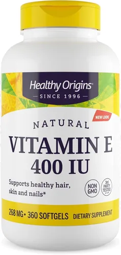 Vista 9 de Healthy Origins Vitamina E 400 UI (268 mg), 90 cápsulas blandas líquidas – Tocoferoles mixtos naturales (d-alfa, d-beta, d-gamma, d-delta) – Apoya