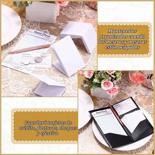 Vista 5 de Potchen 10 libros para servidor, presentadores de cheques de camarero