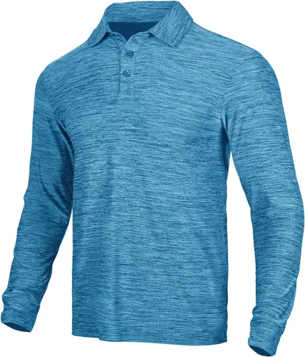 Vista 6 de NAVISKIN Camisas polo para hombre, de secado rápido, UPF 50, manga larga y corta, que absorben la humedad