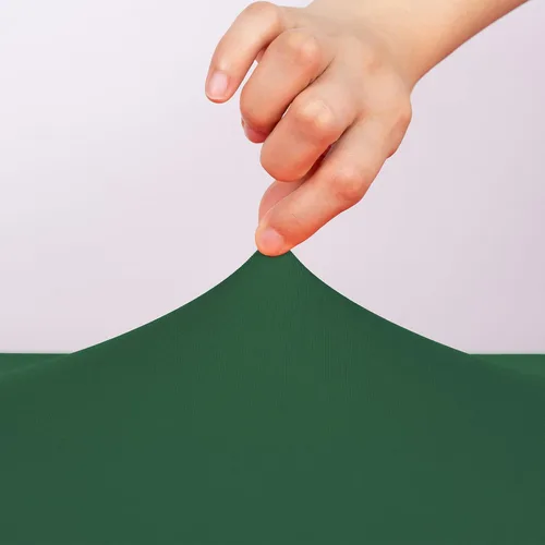 Vista 3 de Jeloris Mantel rectangular de elastano con parte trasera abierta (4 pies, verde) ajustado, lavable, sin arrugas, elástico y elástico para mesa