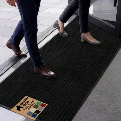 Vista 83 de GORILLA GRIP Traffic Guard - Tapete resistente para interiores y exteriores Negro