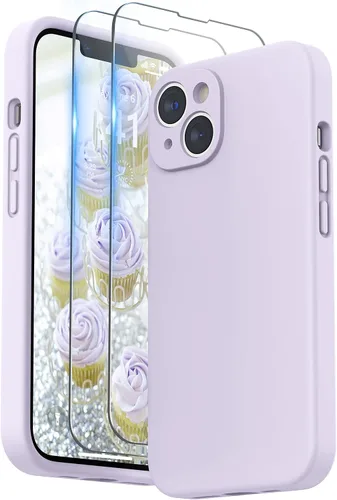 Vista 28 de SURPHY Funda para iPhone 14 Plus con Protector de Pantalla y Protección de Cámara, Funda de Teléfono de Silicona Líquida con Forro de Microfibra