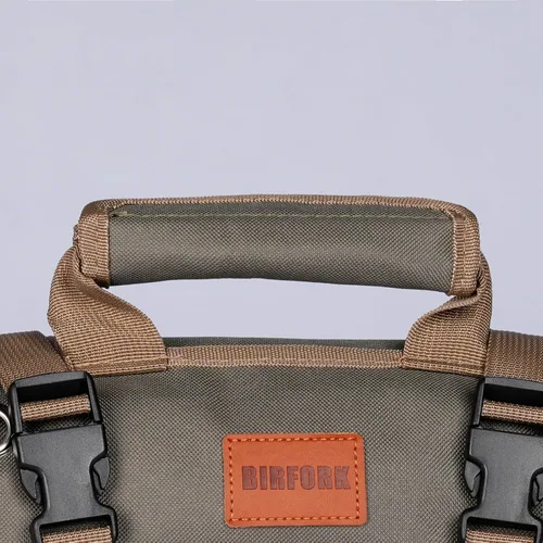 Vista 9 de Bolsa de herramientas enrollable, organizador de herramientas portátil resistente con 2 bolsas desmontables y 4 compartimentos, rollo