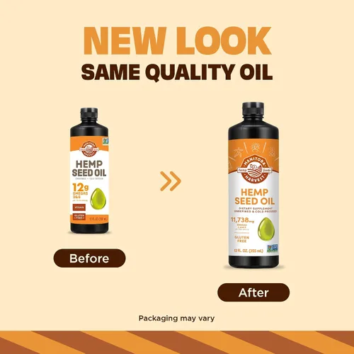 Vista 4 de Manitoba Harvest Aceite de semilla de cáñamo, prensado en frío, calidad premium, 0.44 onzas de omegas 3 y 6 por porción, hidrata y nutre la piel